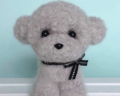トイプードル（シルバー グレー）の羊毛フェルト 犬 羊毛フェルト chai