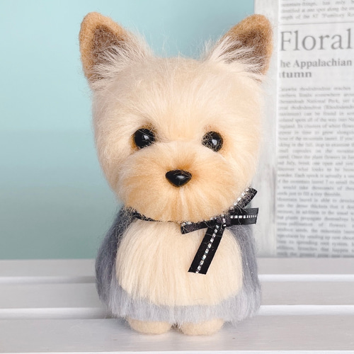 ヨークシャテリアの羊毛フェルト 犬 羊毛フェルト chai♡hima ヨークシャテリアの羊毛フェルト 犬 羊毛フェルト chai♡hima