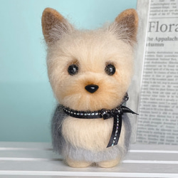 羊毛フェルト ハンドメイド 犬【ヨークシャテリア】ゆうページ 羊毛フェルト ハンドメイド 犬【ヨークシャテリア】ゆうページ