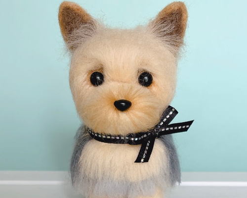 ヨークシャテリアの羊毛フェルト 犬 羊毛フェルト chai♡hima 通販