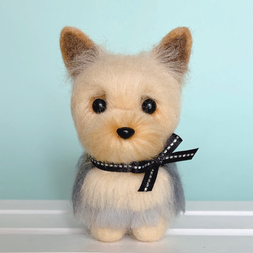 ヨークシャテリアの羊毛フェルト 犬 羊毛フェルト chai♡hima 通販