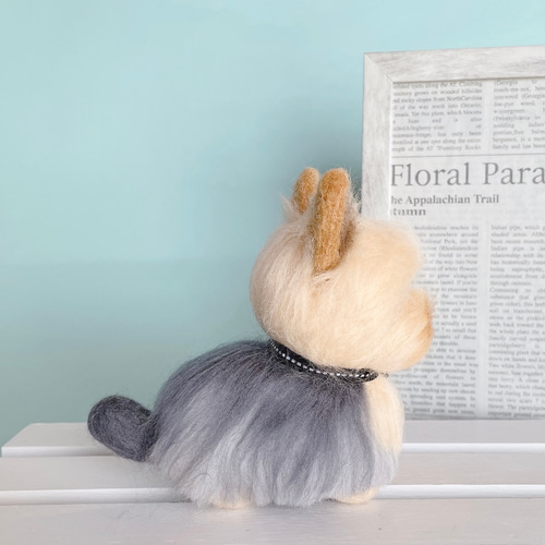 ☆ハンドメイド☆羊毛フェルト ヨークシャーテリア 犬 ペット 置物