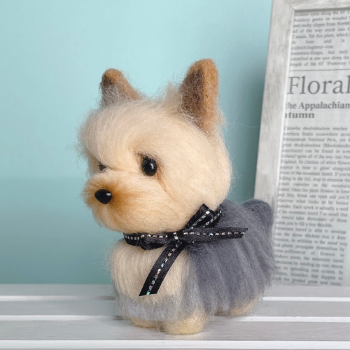 ヨークシャテリアの羊毛フェルト 犬 羊毛フェルト chai♡hima 通販