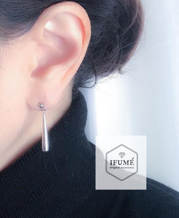 金属アレルギー対応 SV925スティックピアス／イヤリング 7枚目の画像