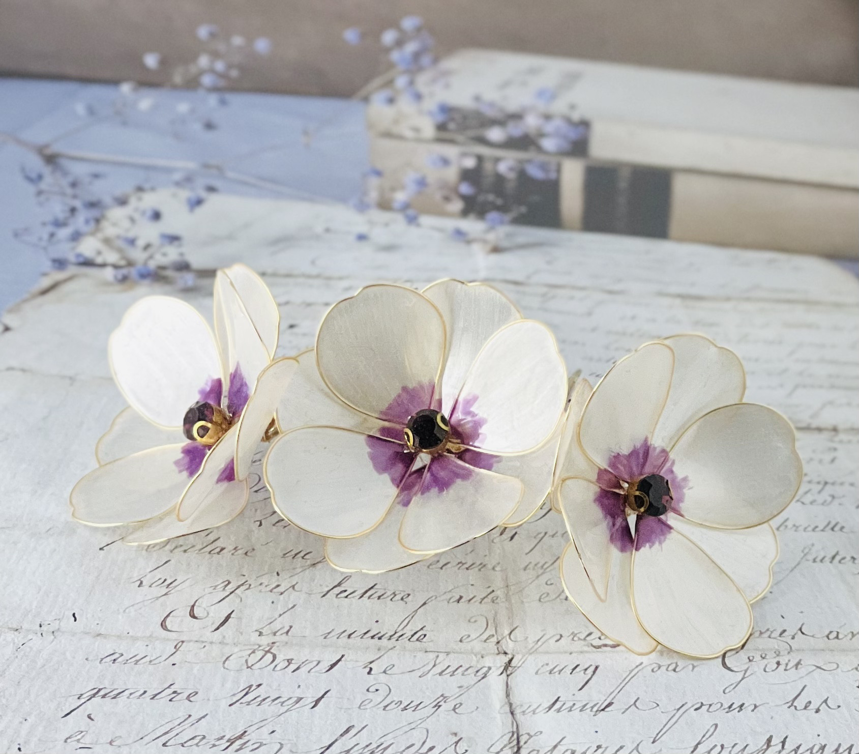 アネモネの髪飾り　受注製作