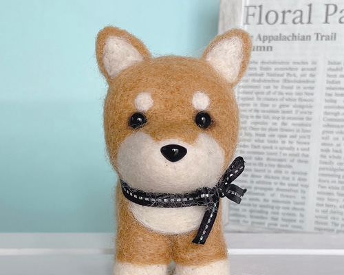 柴犬（茶）の羊毛フェルト 犬 羊毛フェルト chai♡hima 通販 8445881