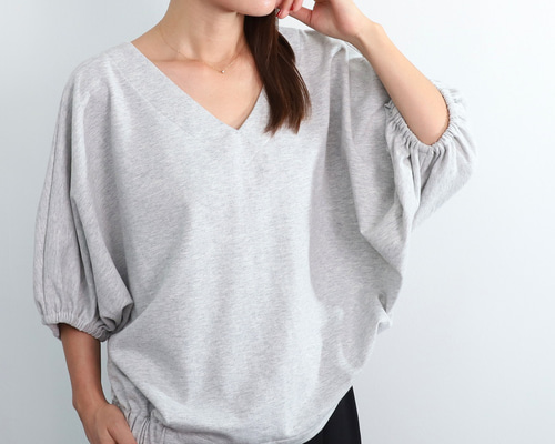 ドゥロワー　半袖ニットスウェット　ライトグレー ドゥロワー 半袖ニットスウェット ライトグレー ドゥロワー 半袖