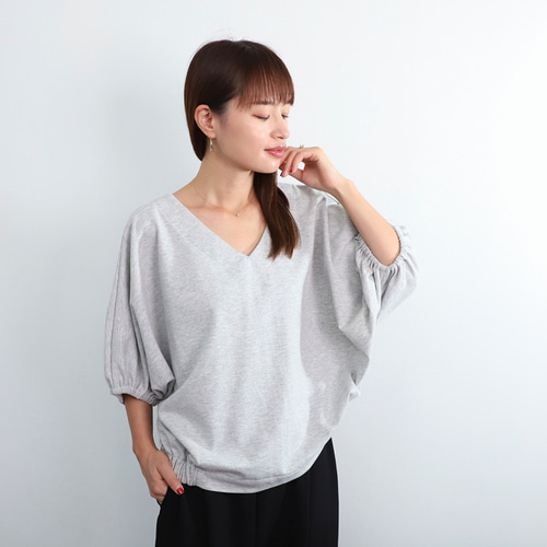 前後 2Way スウェット ドルマン トップス ライトグレー 0185Grey