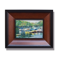 絵画　油絵　柳川の舟下り　ミニ美 絵画 油絵 柳川の舟下り ミニ美 新作入荷!!】 絵画 油絵 柳川の舟