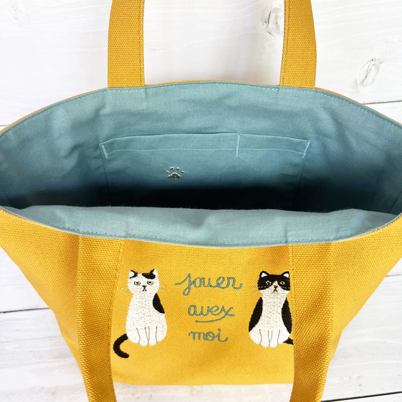 ねこの刺繍のはんぷトートバック マスタードイエロー 人気・おすすめ｜売れ筋商品・話題商品におすすめ コスパ重視 安心配送