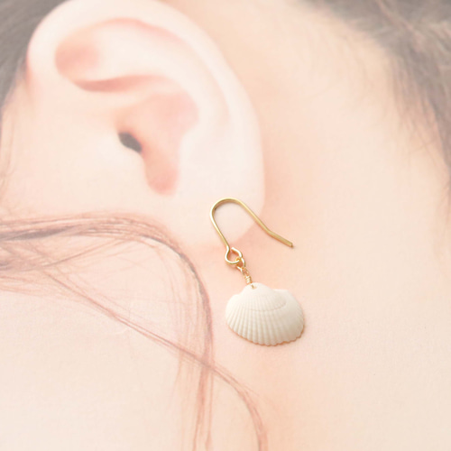 【1193】小さな海と巻き貝のピアス／イヤリング 1193】小さな海と巻き貝のピアス／イヤリング ピアス