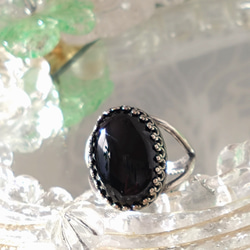 漆黒の天然石 迫力の大きさ・・ブラックオニキス ring(SV925可能・８～22号) 12枚目の画像