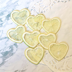 ハートレモン 8枚 押しフルーツ 素材 ハーバリウム レジン キャンドル ドライフルーツ 1枚目の画像