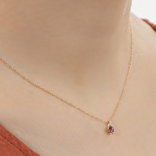 K18（刻印入）ピンクアメジストネックレス ネックレス・ペンダント  