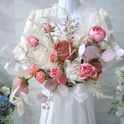 アーティフィシャルフラワーブーケ ウェディング 結婚式 和装 椿ブーケ