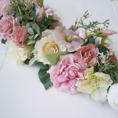 ◇ピンクカラーのフラワーガーランド＊ピンク◇テーブル装花