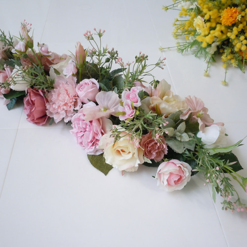 ◇ピンクカラーのフラワーガーランド＊ピンク◇テーブル装花