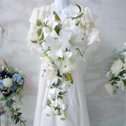 ◇ナチュラル ホワイト＆グリーン 90cm テーブル装花◇ウエディング