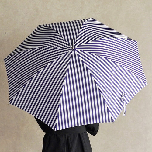 竹の傘 stripe navy 晴雨兼用 長傘 ALCEDO 161001 ストライプ