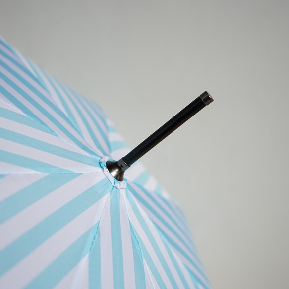 竹傘條紋水綠長傘晴雨兩用 ALCEDO 161002 遮陽傘傘條紋水綠色 第15張的照片