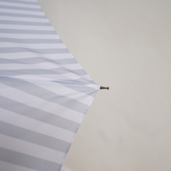 竹の傘 ストライプ ライトグレー 晴雨兼用 長傘 ALCEDO 161004 日傘 雨傘 13枚目の画像