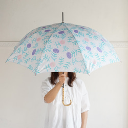 竹の傘 flower light gray 晴雨兼用 長傘 ALCEDO 161010 日傘 雨傘 フラワー 1枚目の画像