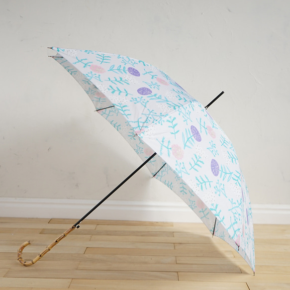竹の傘 flower light gray 晴雨兼用 長傘 ALCEDO 161010 日傘 雨傘 フラワー 13枚目の画像