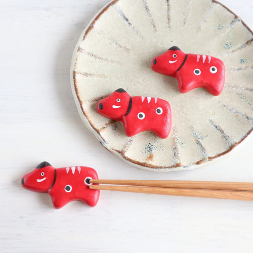 赤べこ 箸置き （1個）陶器製 箸・箸置き まん丸 通販 8469554｜Creema