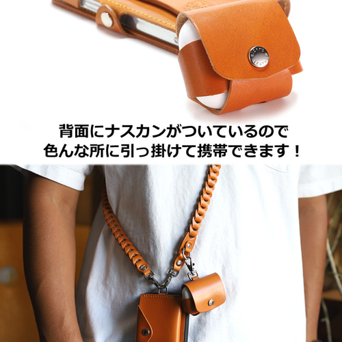 【JACQUEMUS】レザー リストレットストラップ Airpodsケース JACQUEMUS Le Porte Bambino leather AirPods case | THE OUTNET