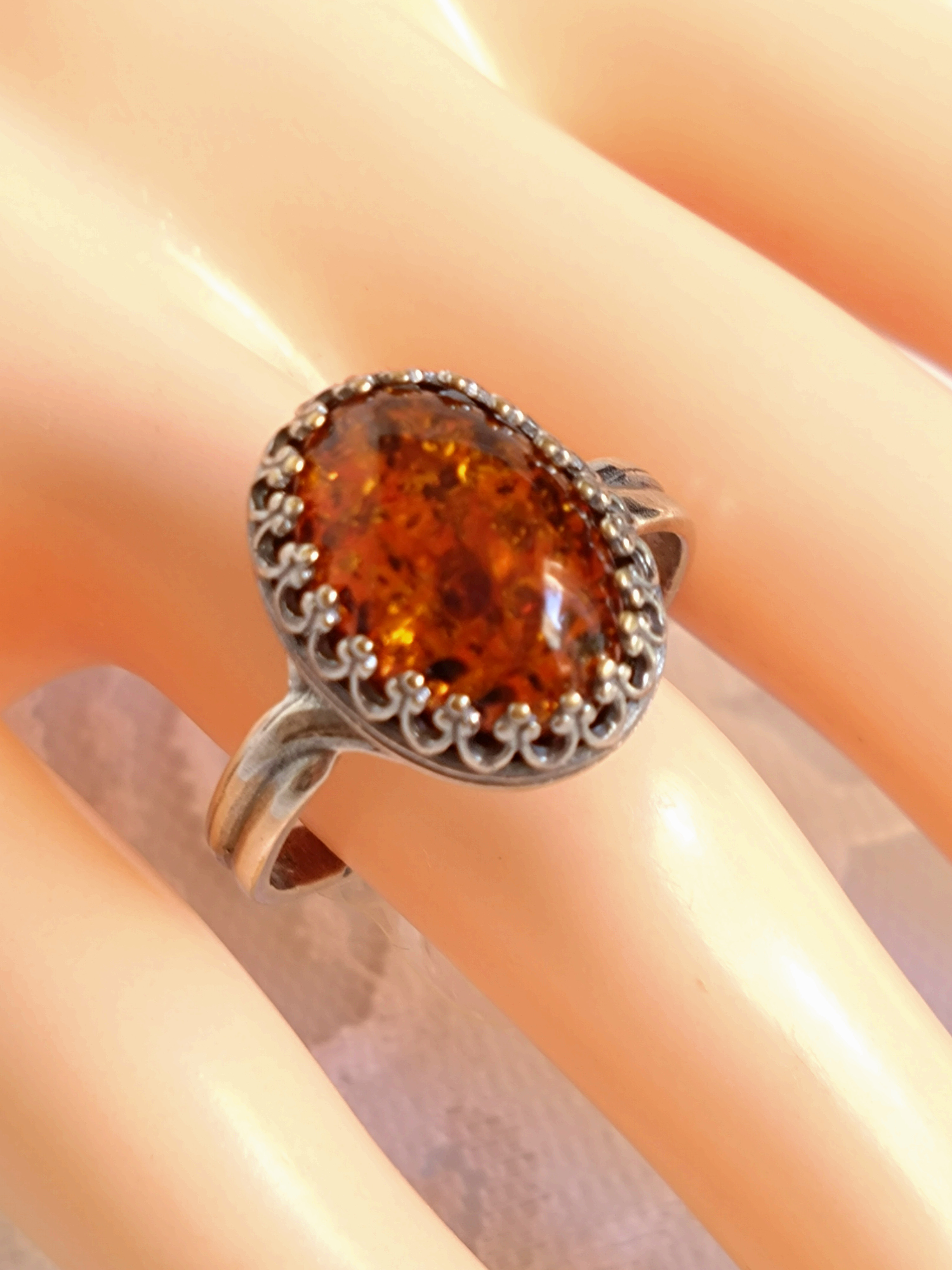 大人気新品をすべて バルト海産 天然琥珀 ring（SV925 バルティックアンバー アクセサリー