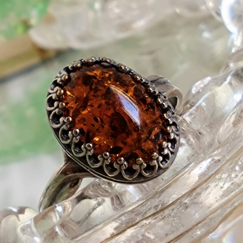 最新エルメス バルト海産 天然琥珀 ring（SV925 バルティックアンバー アクセサリー