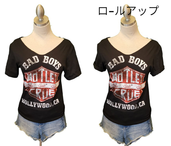 Motley Crue★モトリークルー2wayカスタムTロックTバンドTシャツ/レディース 2枚目の画像