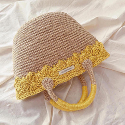 【春天色】可愛圖案*麻繩籃袋*顏色：黃色 第2張的照片