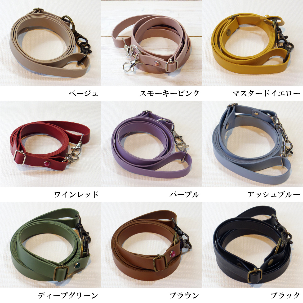 スナップボタン留め牛革レザーケースとショルダーストラップ iPhone,Android スマホケース 17色から選択可能