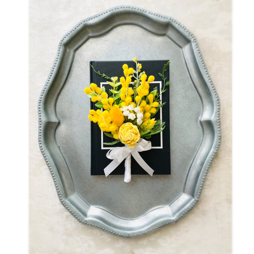 ミモザ、ミモザブーケ、ウェディングブーケ、クラッチブーケ 『春色