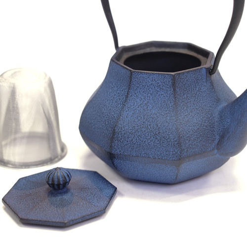 南部鉄器 鉄瓶 「みやび」 青 0.4L その他キッチン小物 南部鉄器工房