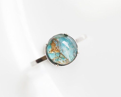 １点もの ターコイズ×クリスタルクォーツ　ダブレットストーンリング 07 1点もの ターコイズ×クリスタルクォーツ ダブレットストーンリング 07