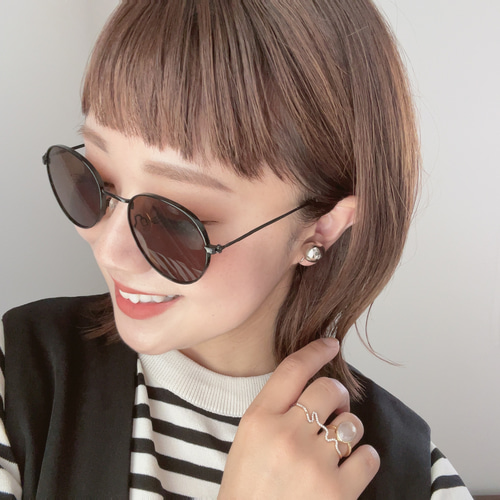 メタルボールイヤリング(シルバー/14mm) イヤリング