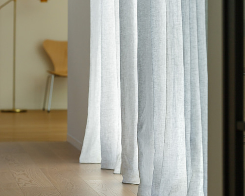 Calm - リネンフラットカーテンGray - CUR-122-GY中古 Calm - リネンフラットカーテンGray - CUR-122-GY中古