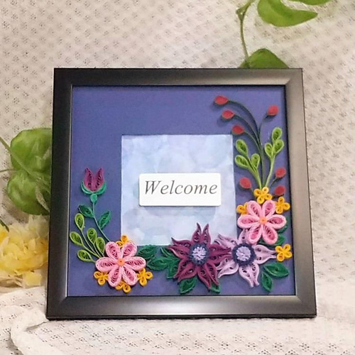 再販】ペーパークイリング・フォトフレーム01（Welcome）プレート付