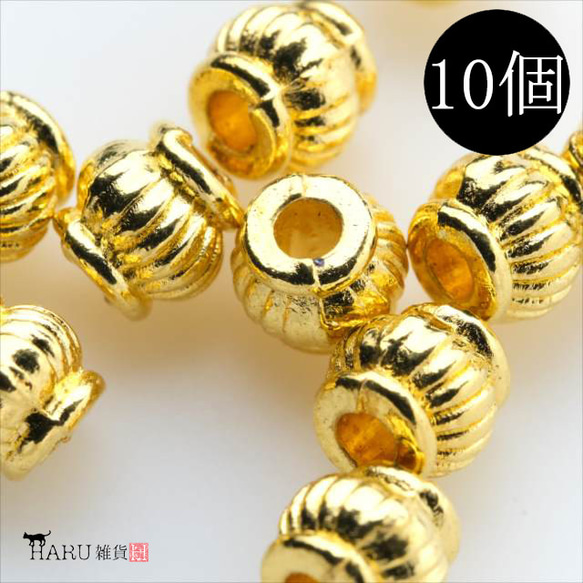 [10個]金屬珠★e3/Gold★Spacer Rondel Rounding Barrel-shaped Accessory 第1張的照片