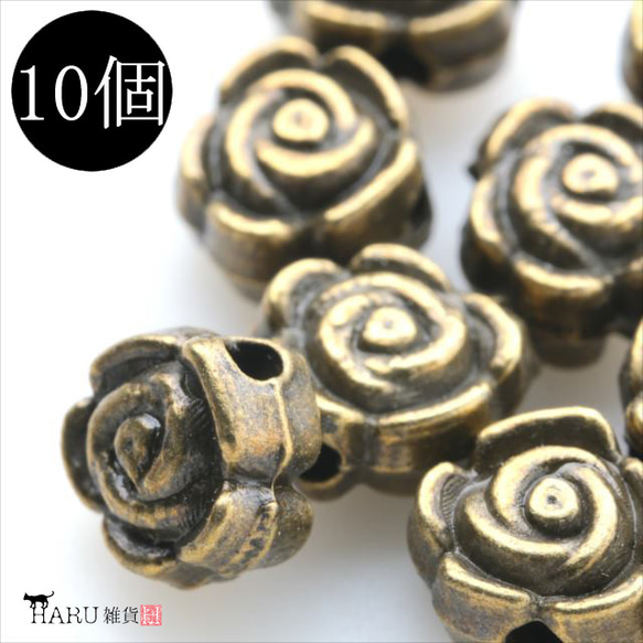 [10個]金屬珠g1/Antique ★Spacer Rondel Flower-shaped Accessory Parts 第1張的照片