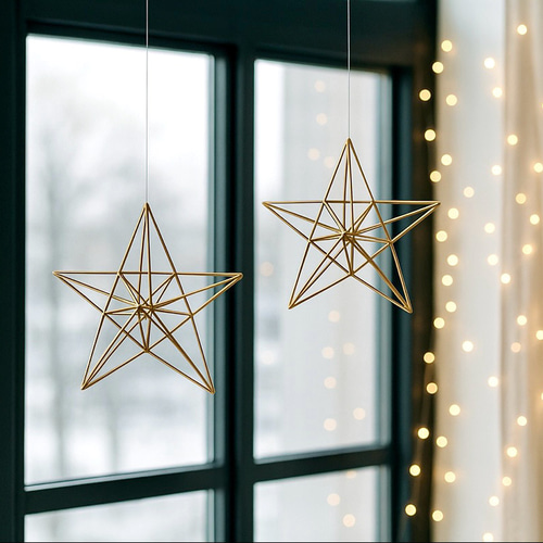 2点セット・吊るす星の真鍮ヒンメリ・北欧インテリア・Starr No.5