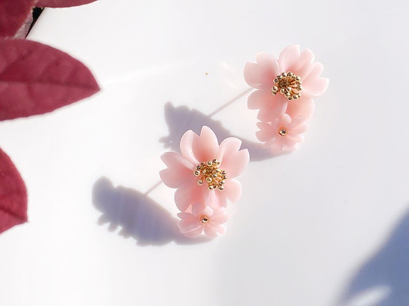 浪漫櫻花朵朵 | 貼耳式耳環/耳夾 第1張的照片