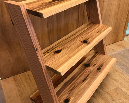 三段棚】80×45cm 高さ80cm Z型 無垢材 自然派塗料 オイル仕上げ ラック