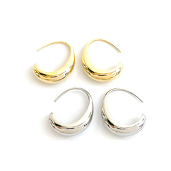 ych01 【1對】約24mm水滴形16KGP金鉤耳環 第6張的照片