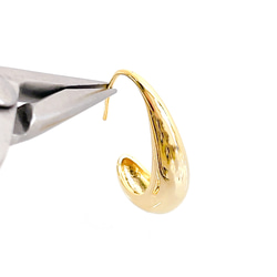 ych01 【1對】約24mm水滴形16KGP金鉤耳環 第3張的照片