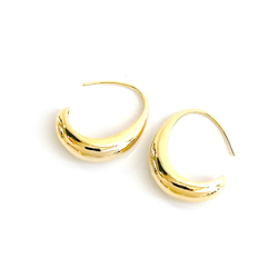 ych01 【1對】約24mm水滴形16KGP金鉤耳環 第5張的照片