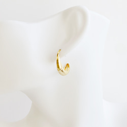 ych01 【1對】約24mm水滴形16KGP金鉤耳環 第4張的照片