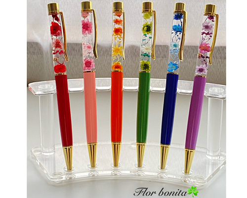 緑色マーブルボールペン 本体 キーホルダー イニシャル変更可 手作り